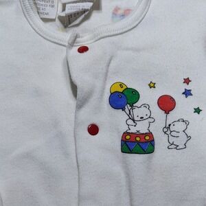 Vintage Carter's Baby Cardigan Balloon & Teddy Bear Print 6–9 Months Made in USA